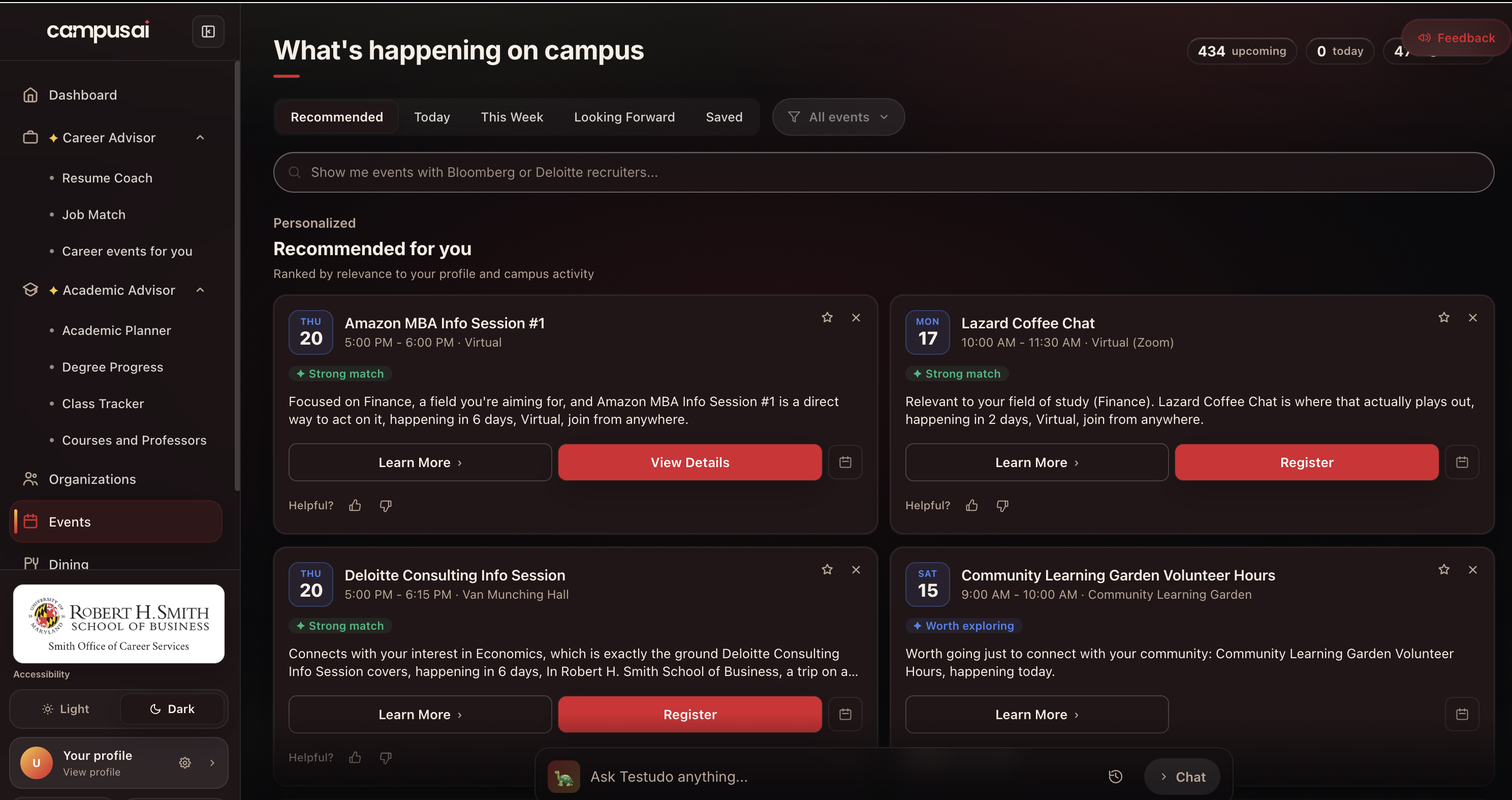 CampusAI web screen